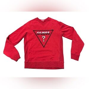 Guess Crewneck lightweight sweatshirt Red Women’s Size Small embroidered logo